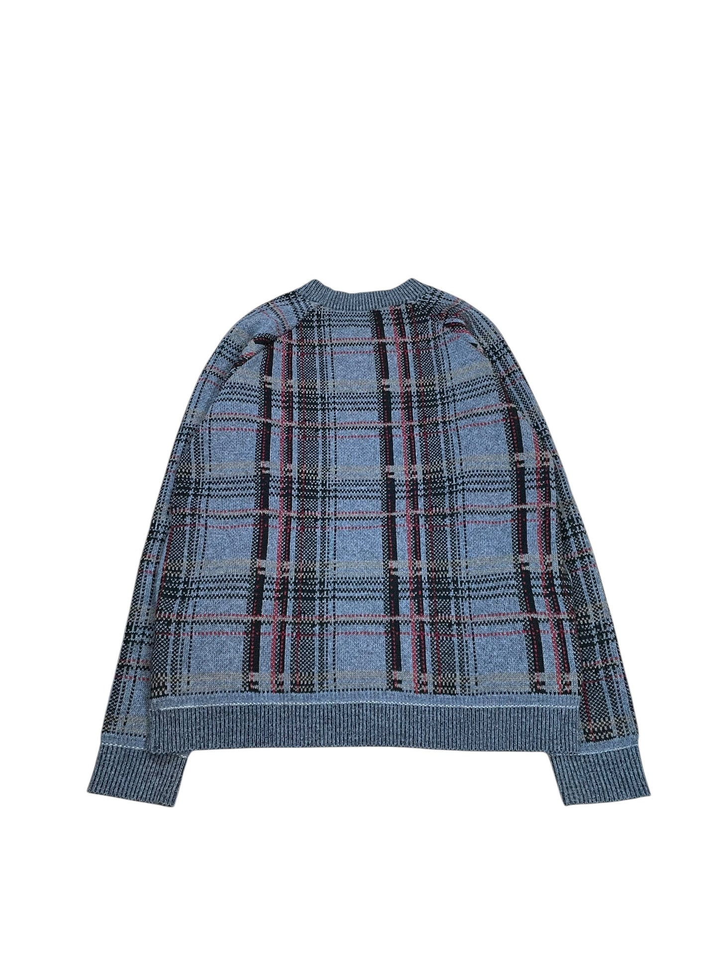 Undercover Wool Blend Plaid Knit Sweater with Side Pockets (L)