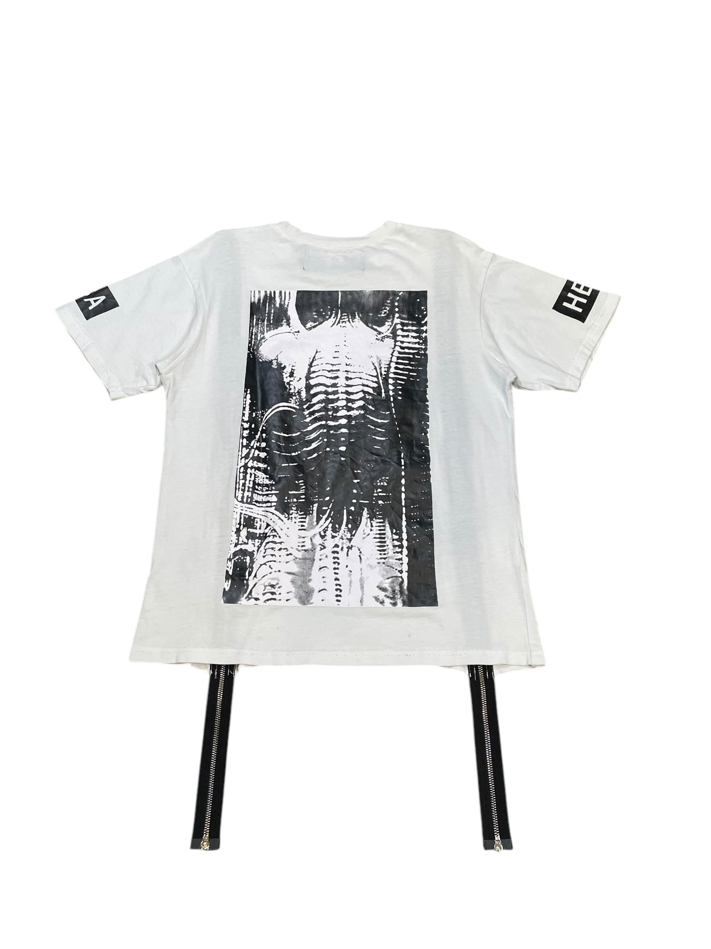 Hood By Air Skeleton Spine Zipper Graphic Tee (L)