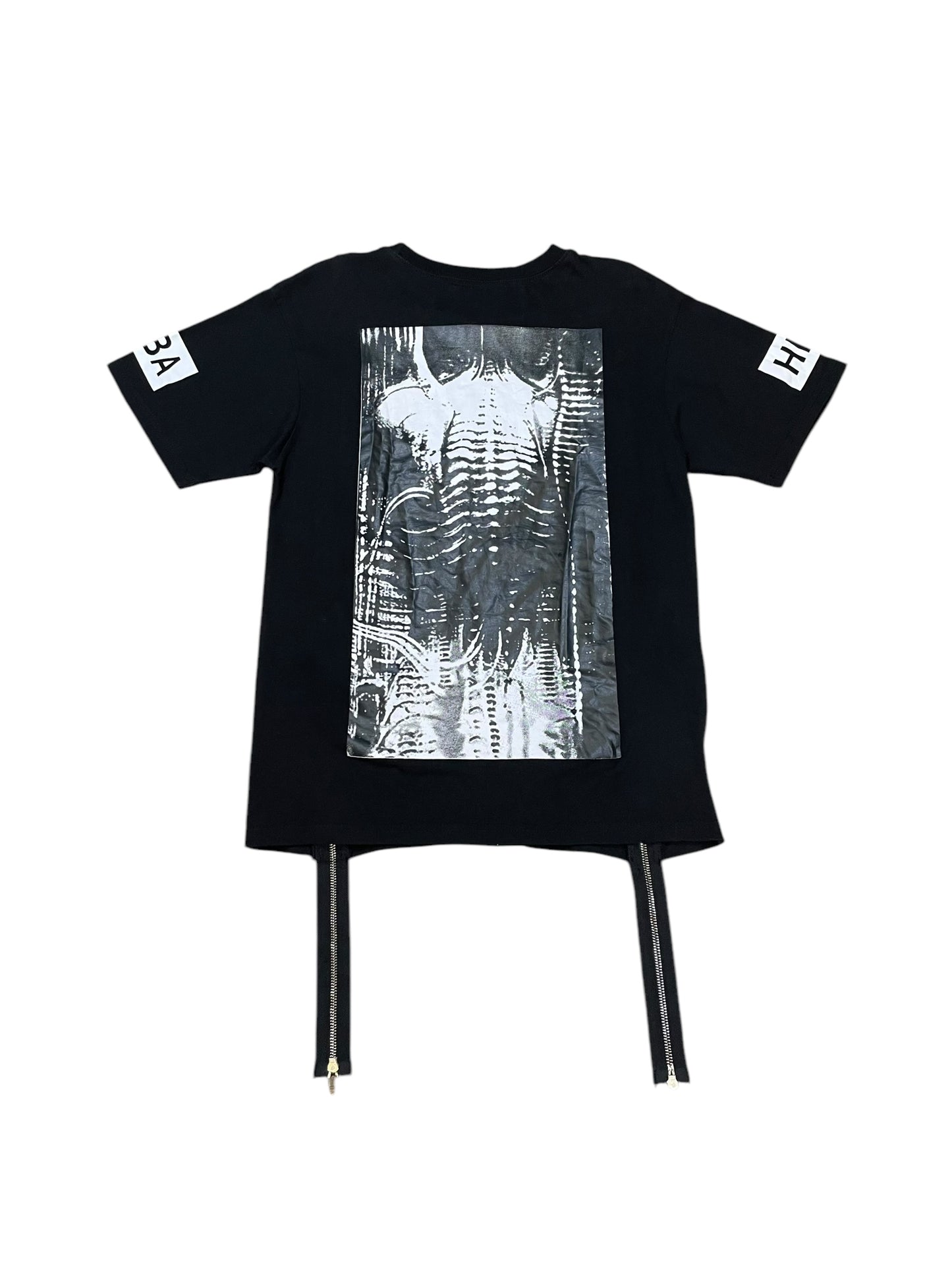 Hood By Air Skeleton Spine Zipper Graphic Tee (M)