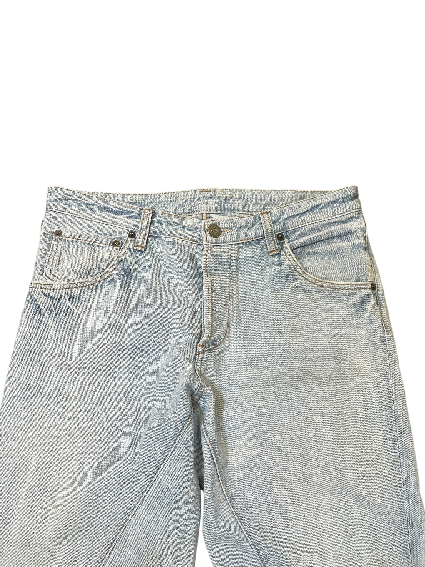 1990s Johnbull Light Wash Denim with Curved Paneling (34in)