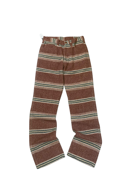 2000s Johnbull Striped Wool-Blend Trousers in Brown (30in)