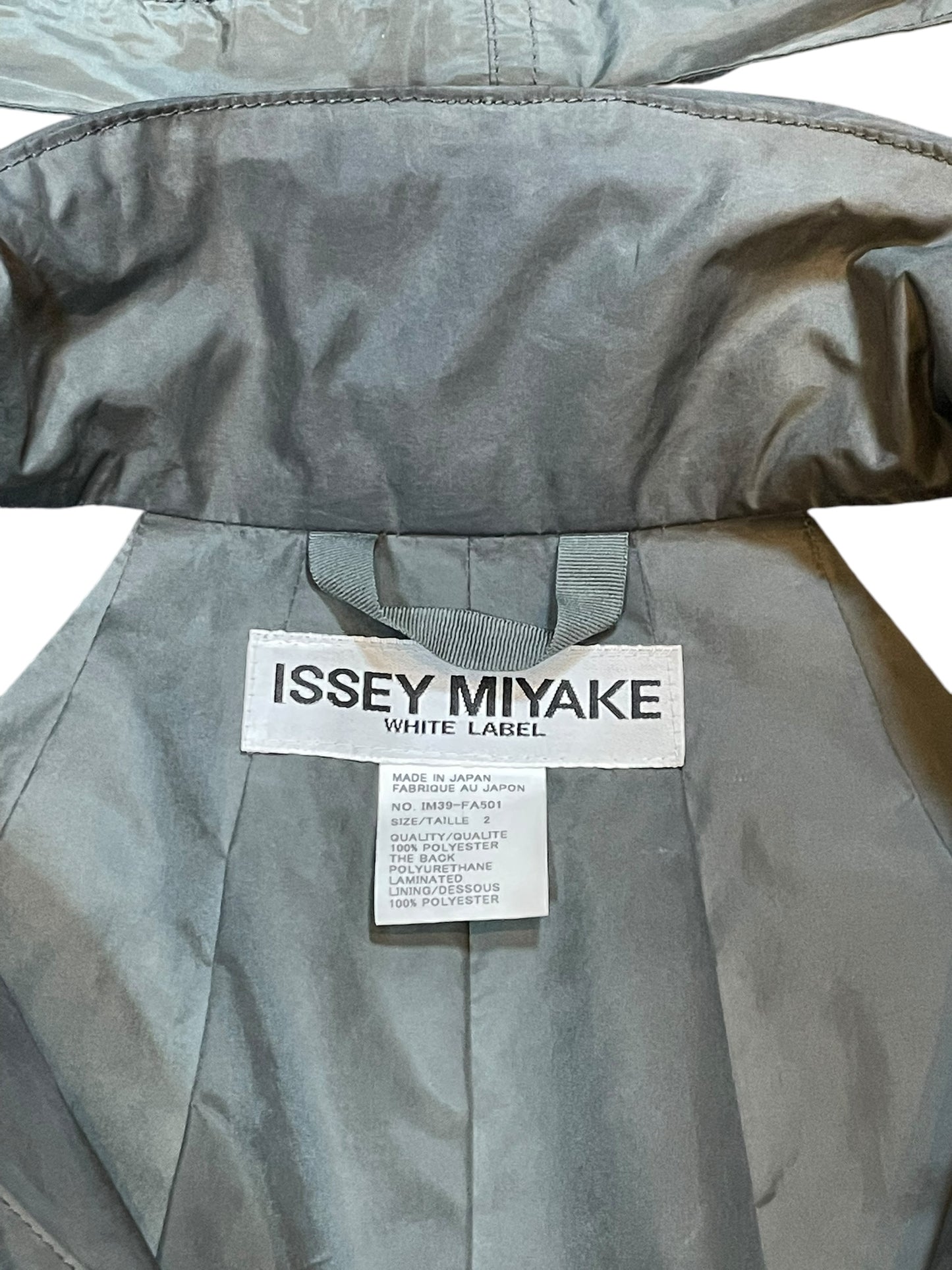 Issey Miyake White Label Adjustable Trapeze Parka RainCoat (M)