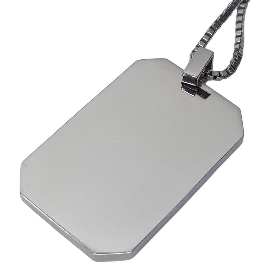 Dolce & Gabbana Sterling Silver Dog Tag Necklace