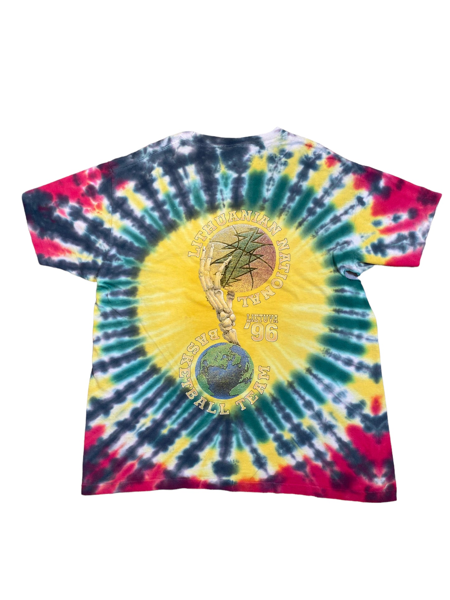 1996 Grateful Dead x Lithuania Basketball Atlanta Olympics Tie Dye T-shirt (XL)