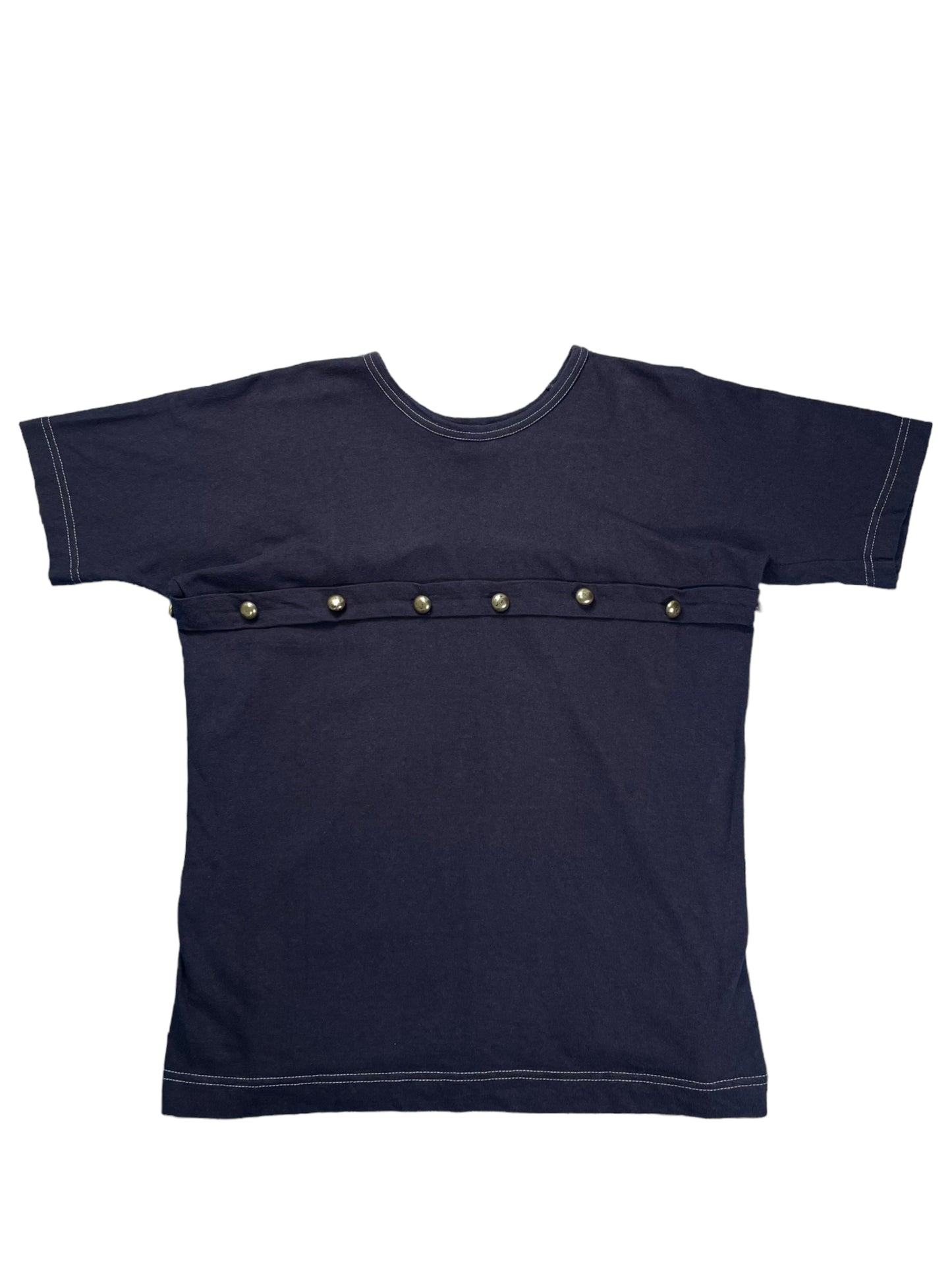 Comme des Garçons Tao “Buttoned Chest Strap” T-shirt  (M)