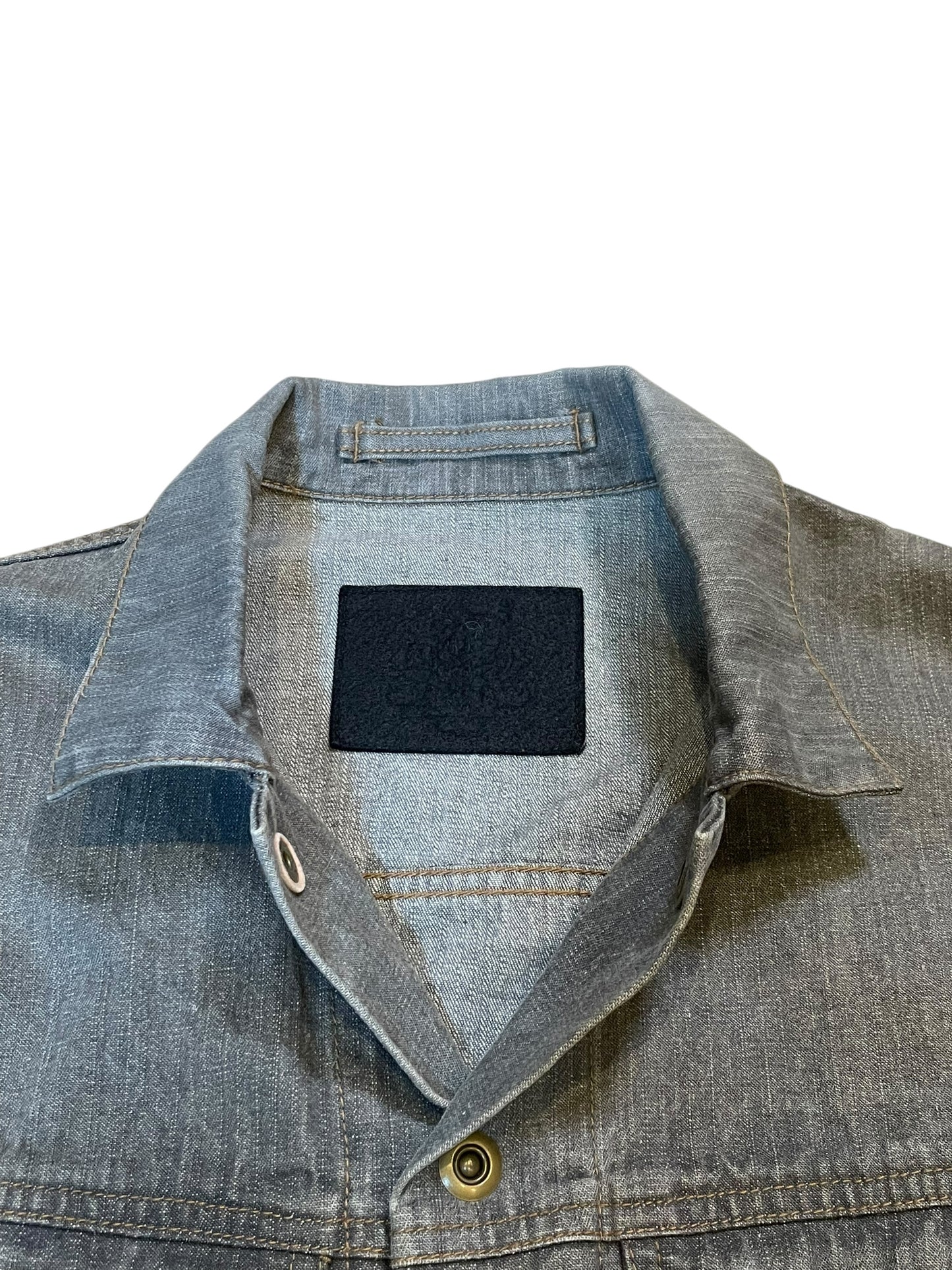 2000s PPFM Grey Denim Trucker Jacket (L)