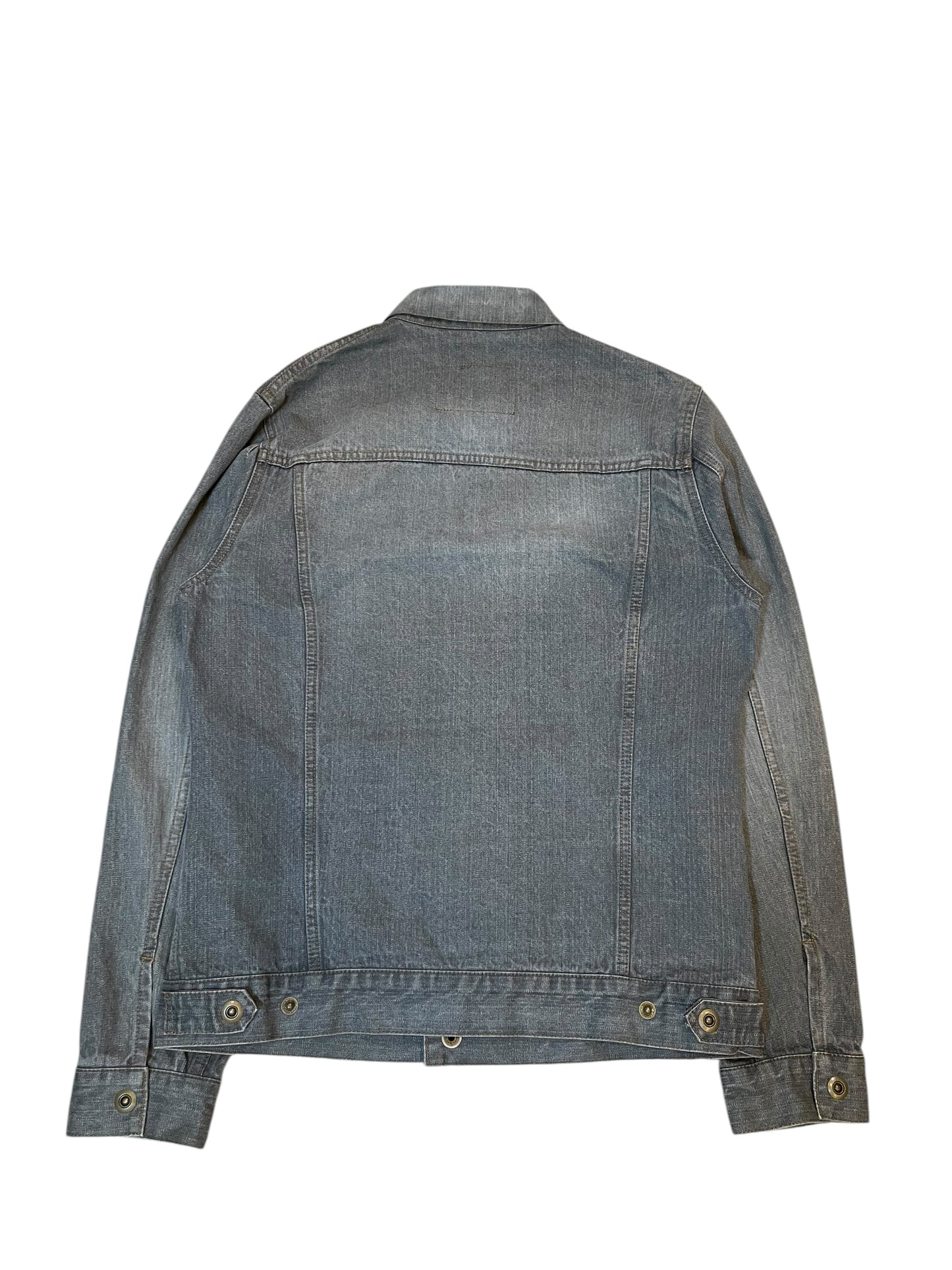 2000s PPFM Grey Denim Trucker Jacket (L)