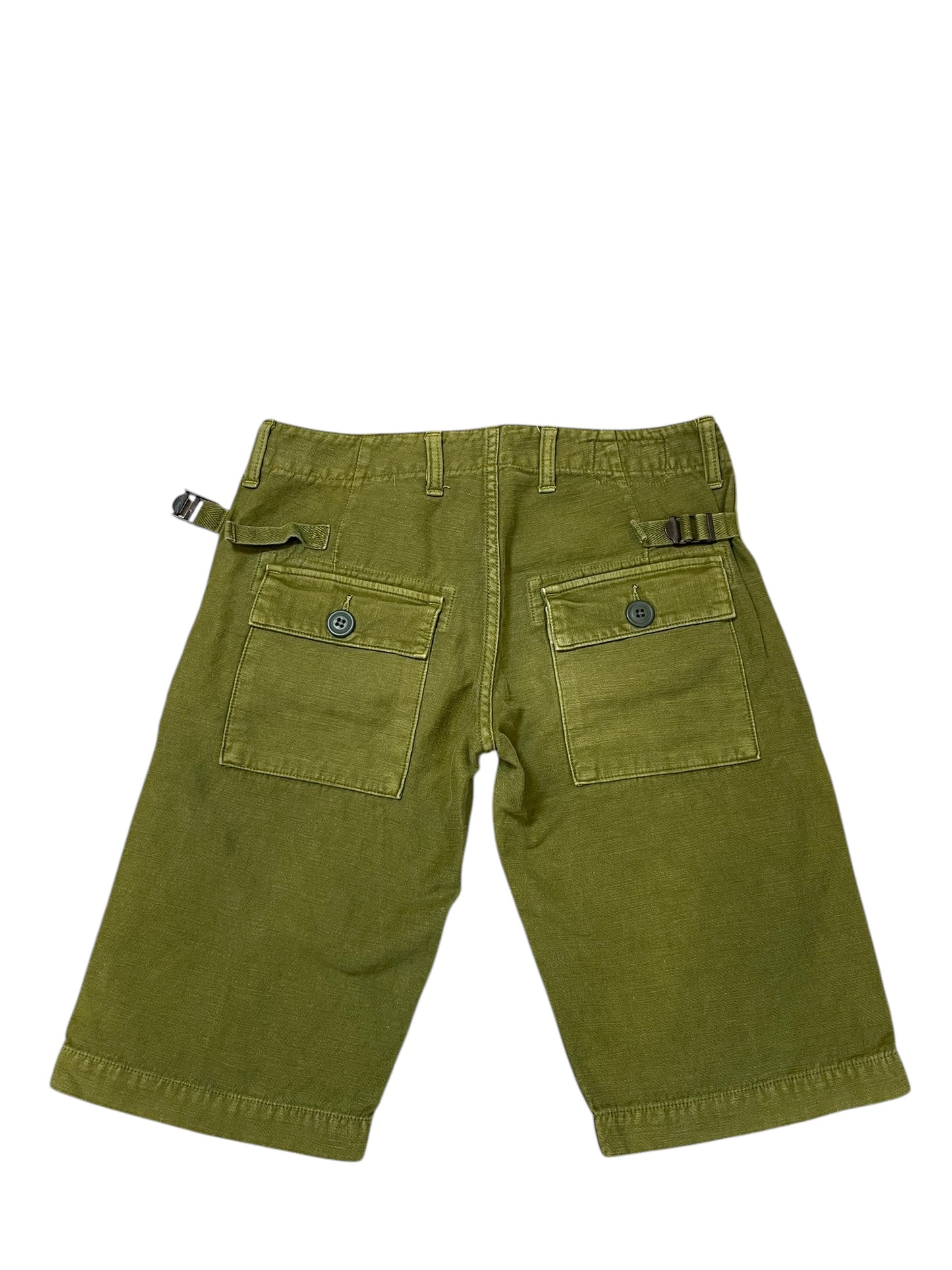 2000s Johnbull Kojima Japan Olive Green Utility Cargo Shorts (28in)