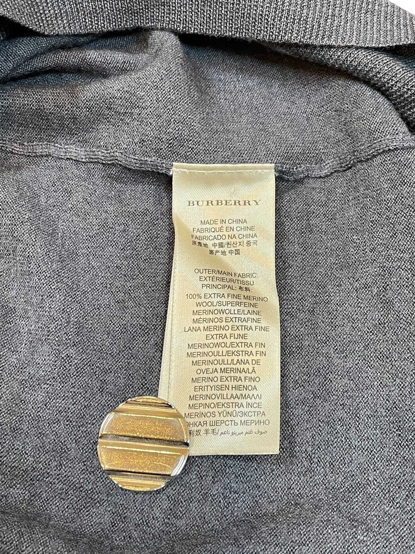 2010s Burberry Brit Extra Fine Merino Wool Polo Sweater (XL)