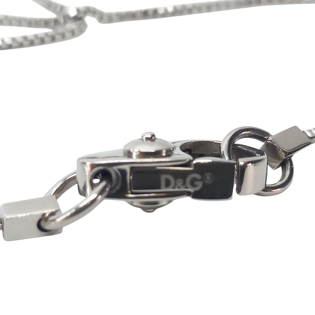 Dolce & Gabbana Sterling Silver Dog Tag Necklace