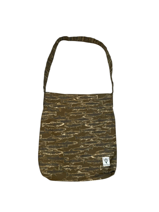 2010s South2West8 Camo Fish-Print Canvas Shoulder Bag