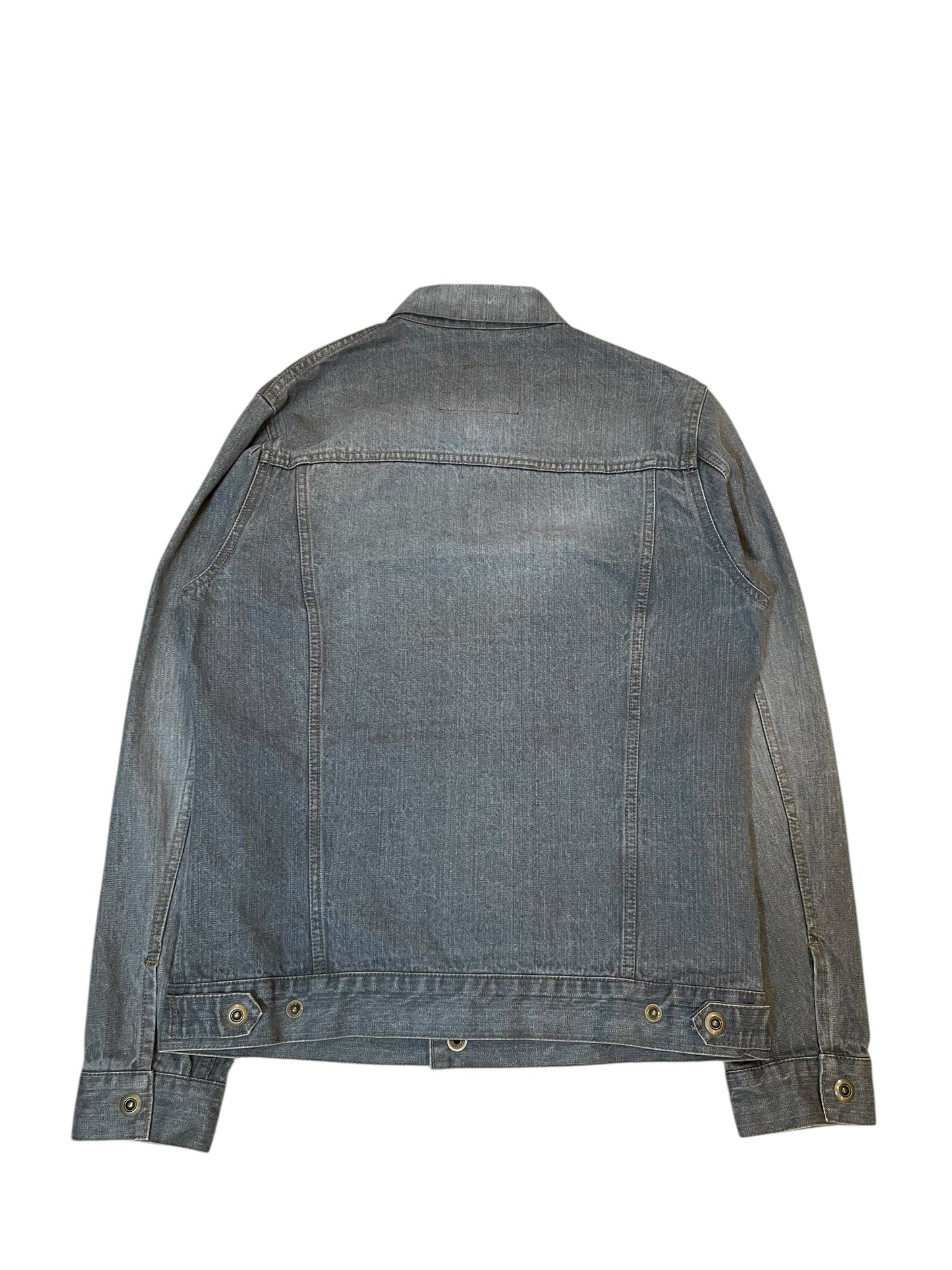 2000s PPFM Grey Denim Trucker Jacket (L)