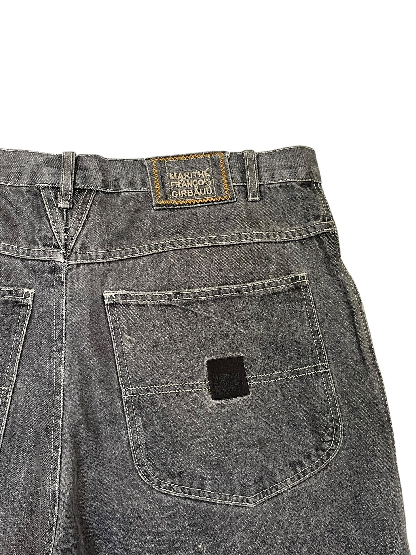 1990s Marithé François Girbaud Gray Denim Carpenter Pants (38in)