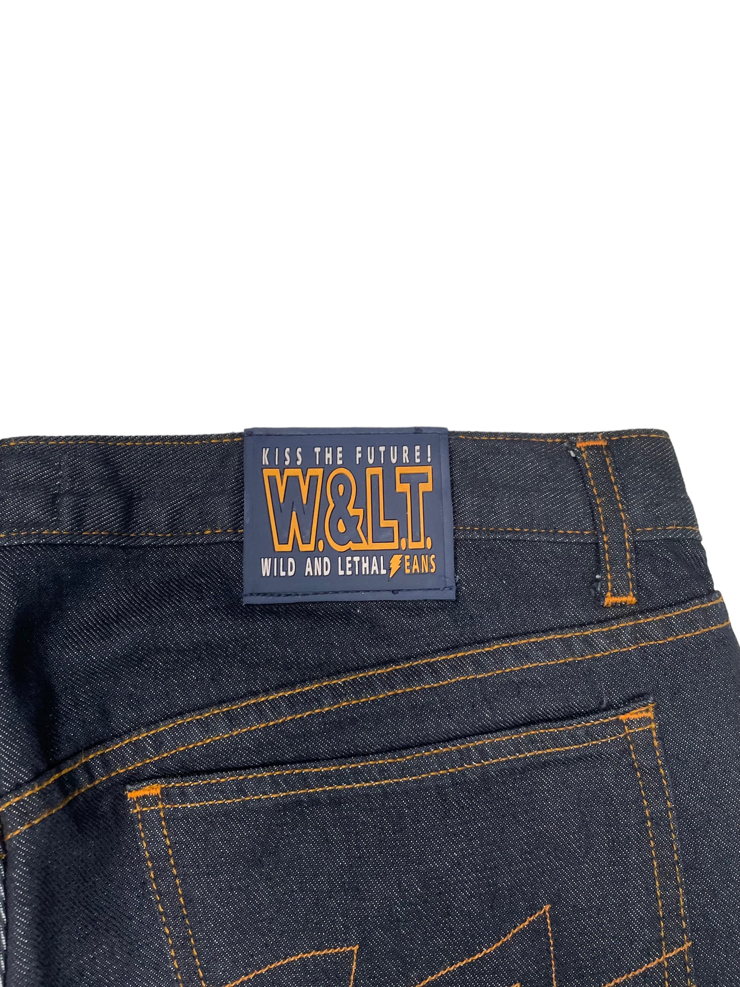 W & LT “Kiss The Future” Curved Panel Denims (37x37)