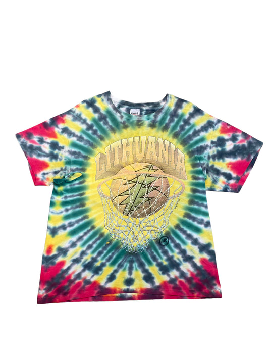 1996 Grateful Dead x Lithuania Basketball Atlanta Olympics Tie Dye T-shirt (XL)