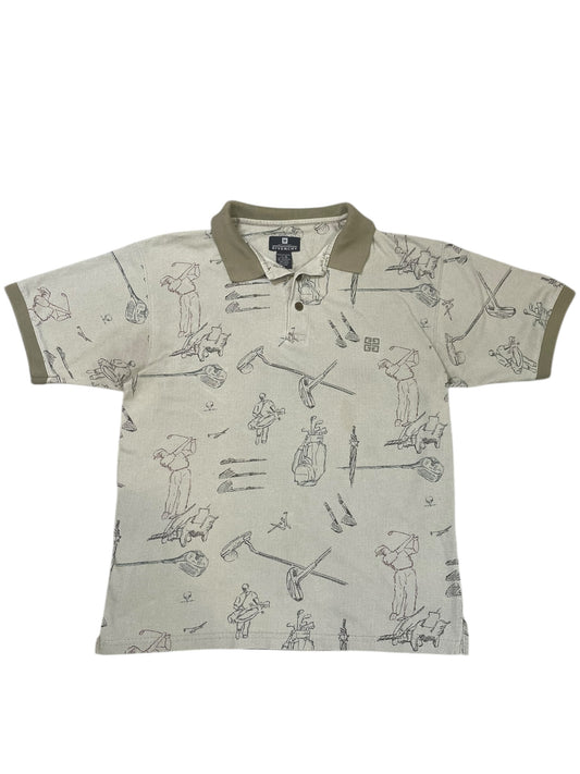 1990’s Vintage Givenchy Activewear Golf Print Polo Shirt (M)