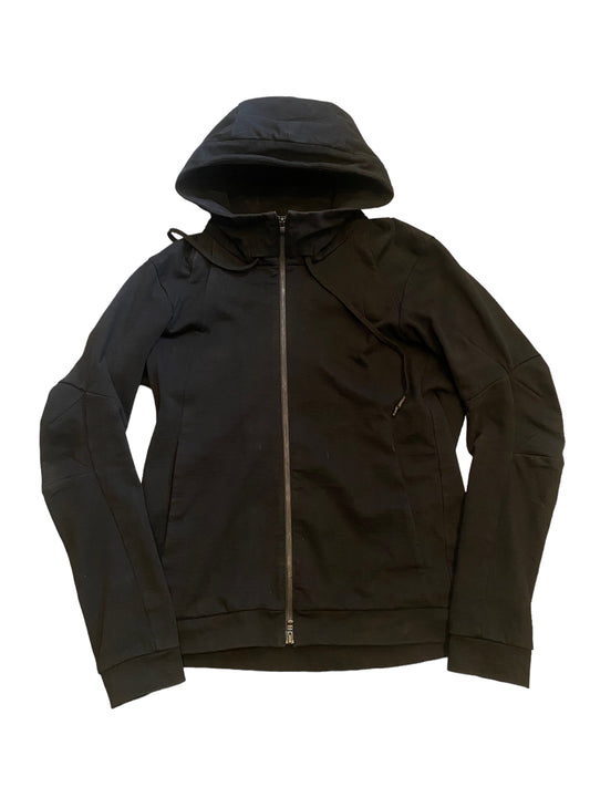 Devoa Black Panelled Zip-Up Hoodie (L)