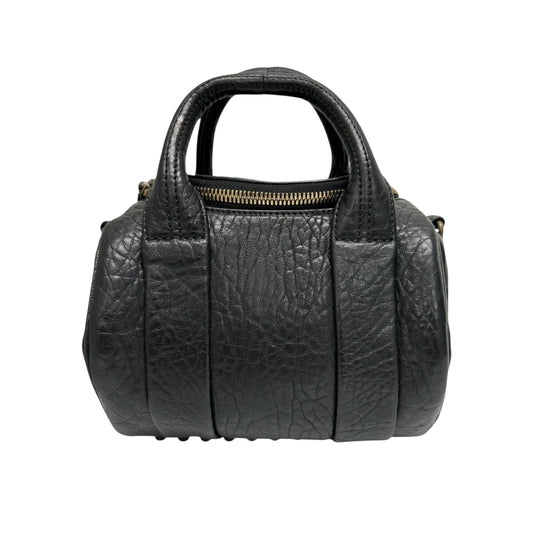 Alexander Wang Black Pebbled Leather Rocco Bag with Studded Base