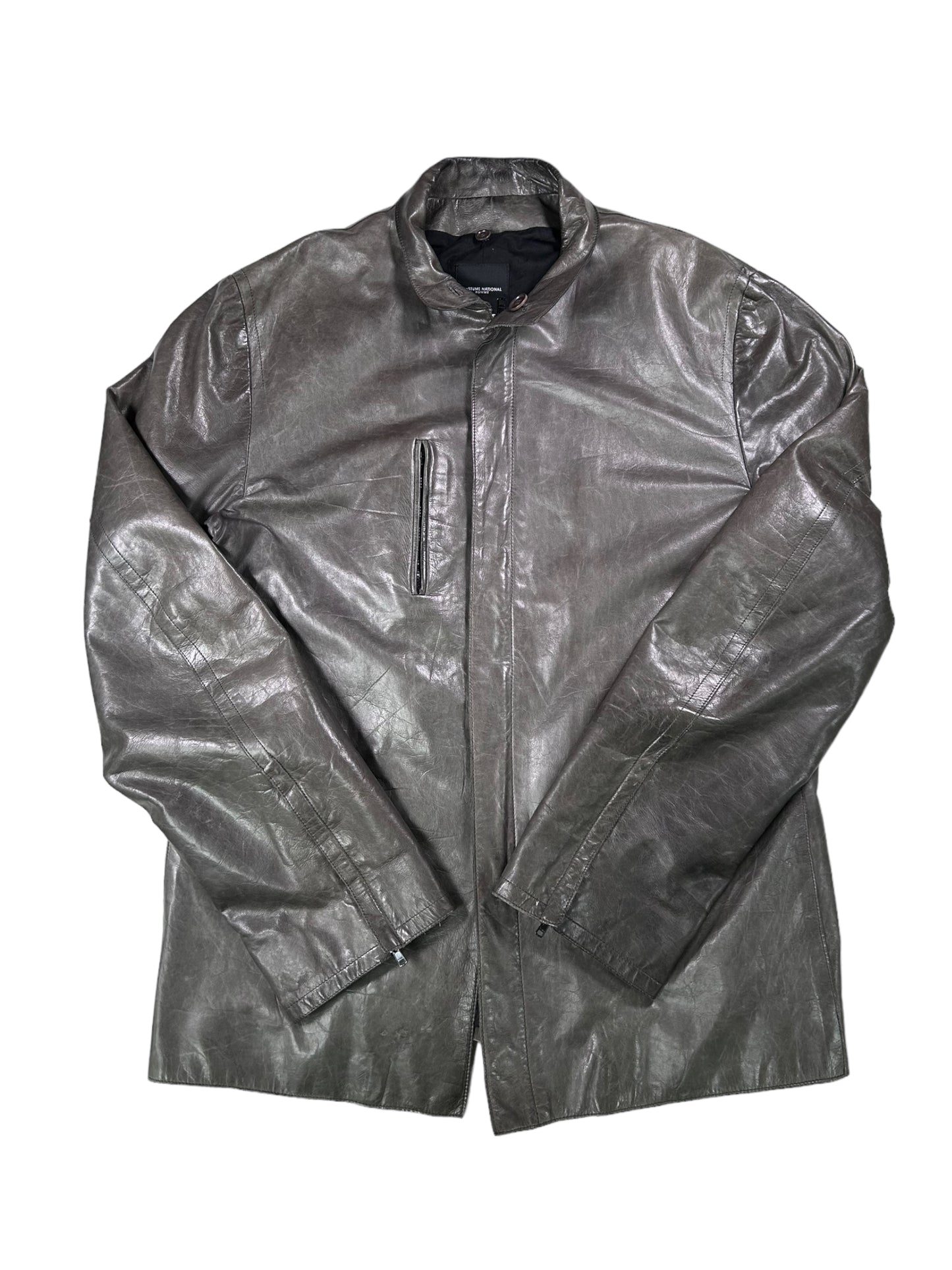 CoSTUME NATIONAL Homme Double Zipper 2-Way Polished Lamb Leather Blouson (L)