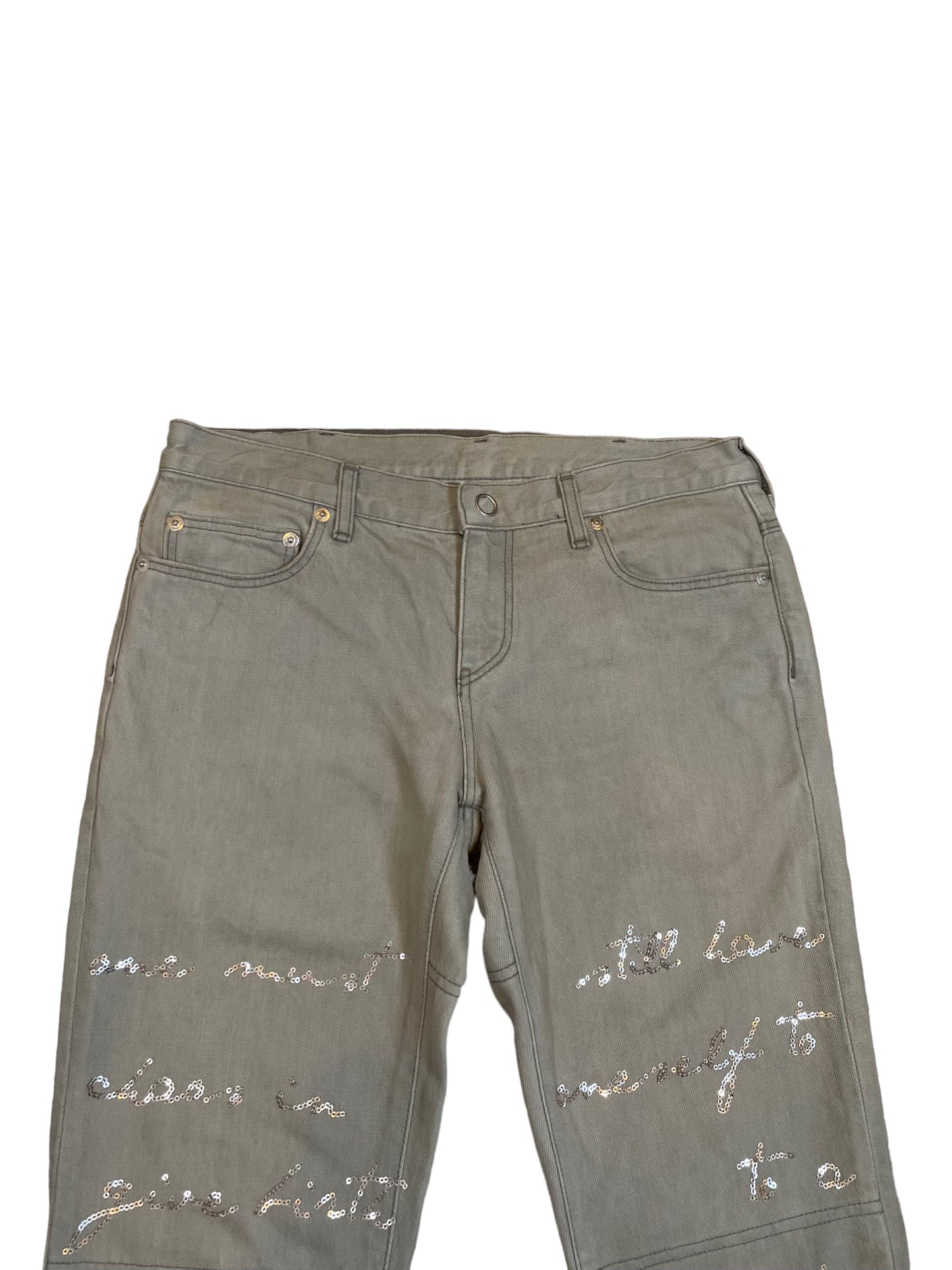 2010 Undercover Reverse Running “Poem” Sequin BackFlap Jeans (30x30)