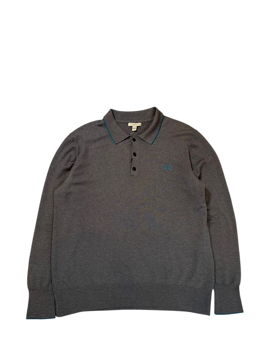 2010s Burberry Brit Extra Fine Merino Wool Polo Sweater (XL)