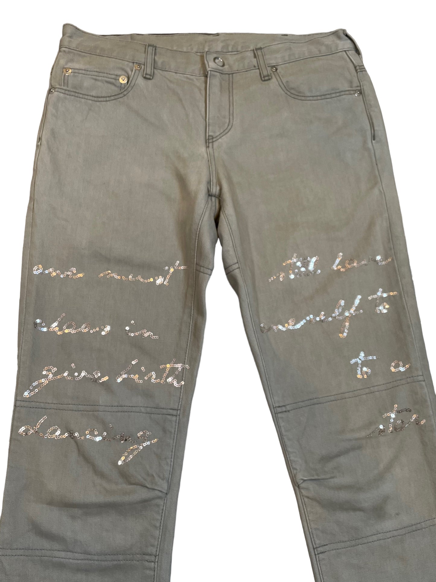 2010 Undercover Reverse Running “Poem” Sequin BackFlap Jeans (30x30)