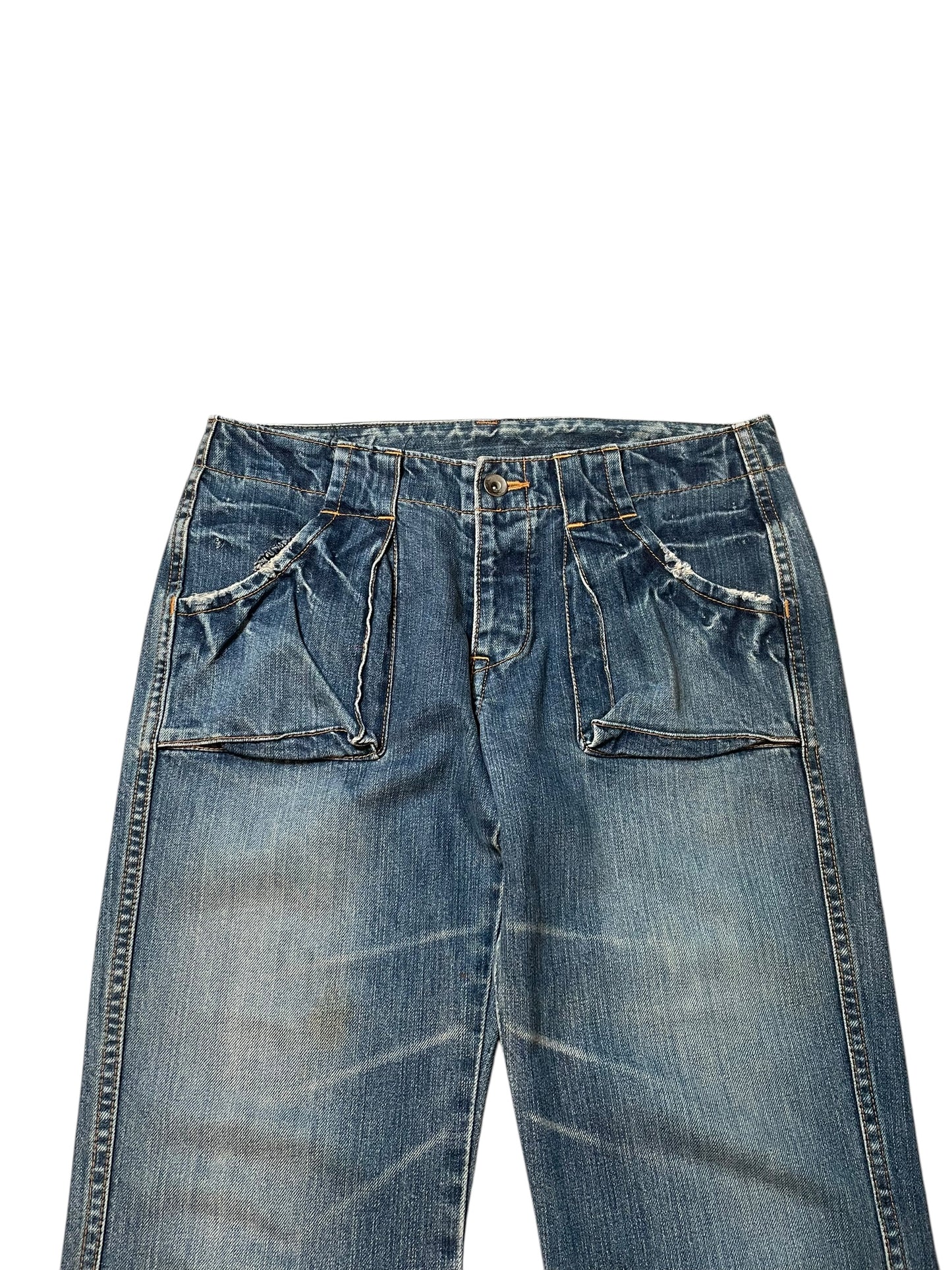 1990s Johnbull Japanese Distressed Denim Trousers (30in)