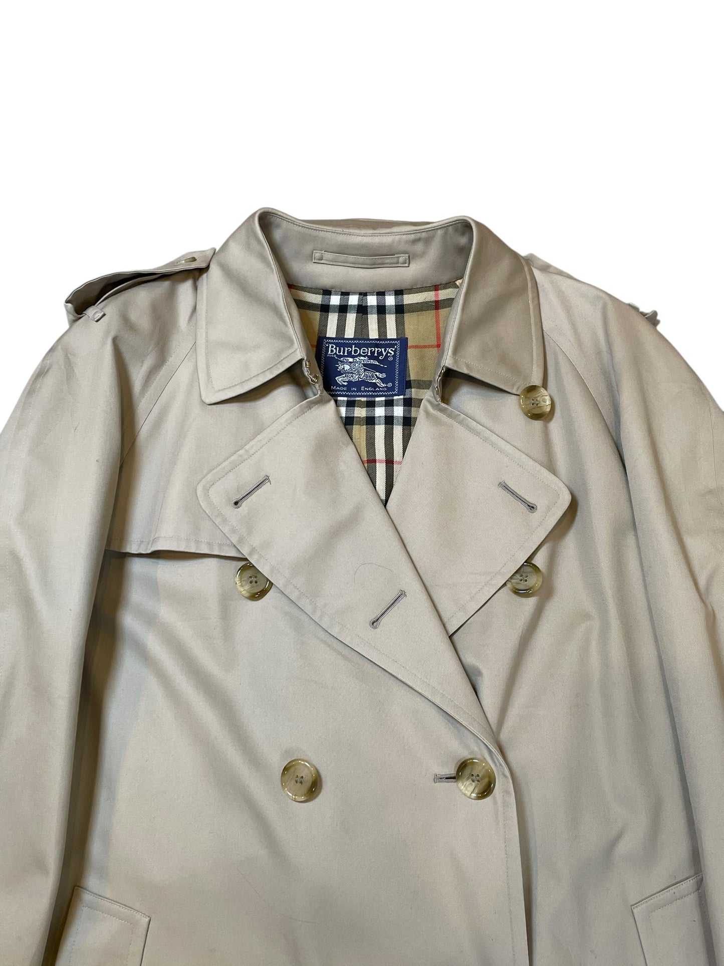 1990s Burberrys’ Double-Breasted Gabardine Trench Coat (XL)