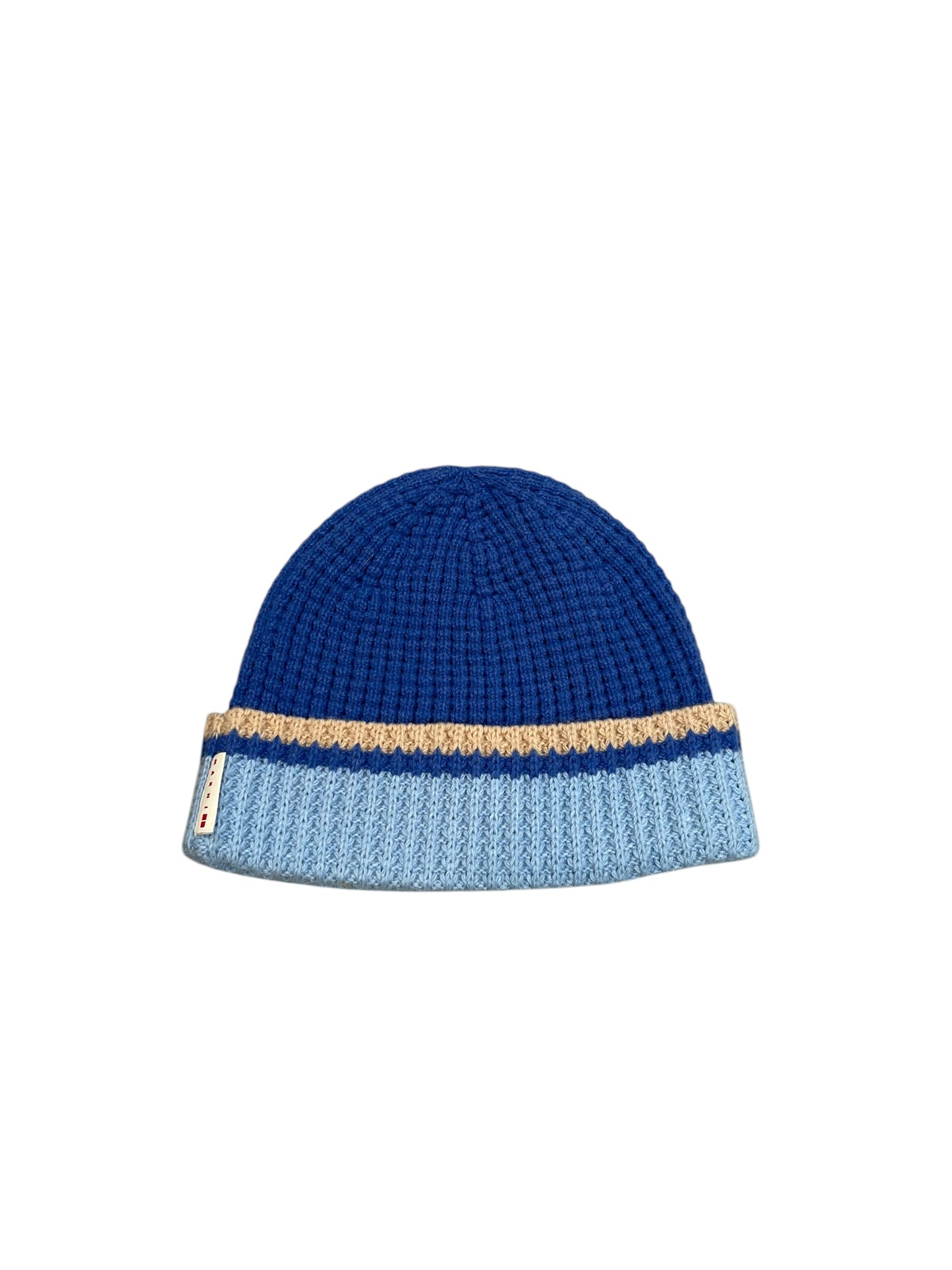 2020s Marni x Uniqlo Two-Tone Blue Knit Beanie